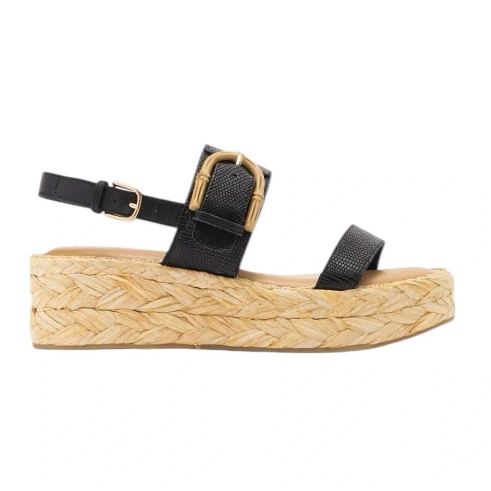 NWT Dolce Vita Chera Women's Black Slingback Sandals Size 9 Wedge‎ Platform